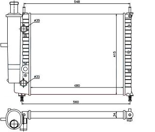 RADYATOR MECHANİCAL MT 480X415X34 MAREA BİDONLU 96 61788 resmi