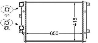 RADYATÖR CADDY III-GOLF V-PASSAT-A3-ALTEA-TOLEDO III-OCTAVIA 1.9TDI AC KLİMASIZ MEK 650X415X34 resmi