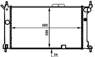 RADYATÖR ASTRA F 1.4-1.6-1.8-2.0 AC+MEK 590x377x34 resmi