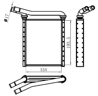 KALORIFER RADYATÖRÜ BRAZING TOYOTA AURIS-COROLLA 154X194X26 AT/MT SANZUMAN resmi