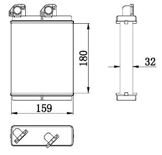 KALORIFER RADYATÖRÜ BRAZING MİTSUBİSHİ L200 06-> 180X160X32 AT/MT SANZUMAN resmi