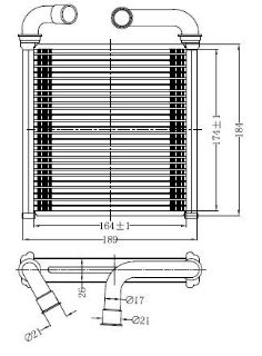 KALORİFER BRAZİNG HEATER 164X175X26 GOLF VII BORULU TİP resmi