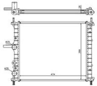 RADYATÖR BRAVO-BRAVA-MAREA 1.2-1.4-1.6 6V AC MEK 480X415X23 ALEMİNYUM resmi