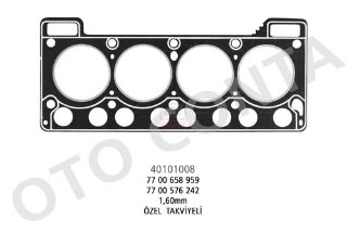 SİLİNDİR KAPAK CONTASI LPGLI ARACLAR 1,6MM OZEL TAKVIYELI R12 1,3 resmi