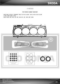 VOLKSWAGEN CADDY GOLF POLO 1.4 16 V ÜST TAKIM SKT KEÇELİ SİLİNDİR KAPAK CONTA LI AUA-AUBAXP-BBY-BCA resmi