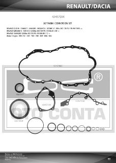 MOTOR TAKIM CONTASI  ALT (OTOCONTA TEFLON KEÇELÝ METAL KARTERLÝ) CLİO KANGOO MEGANE LOGAN SANDERO 1.5DCI K9K resmi