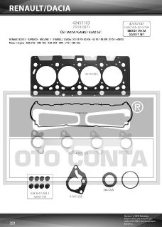 ÜST TAKIM CONTASI KNG-CLİO-MGN II-LOGAN 1.5 DCİ K9K TEFLON KEÇELİ SUBAP LASTİKLİ SKC Lİ resmi