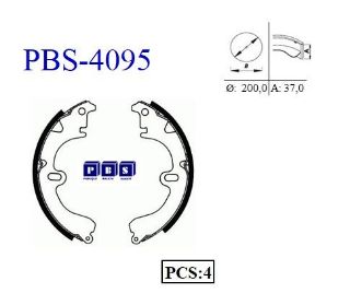 ARKA FREN BALATASI PABUCLU COROLLA 1988 - 2002 AE92-AE100-AE101-AE111 KASA 200X37MM resmi