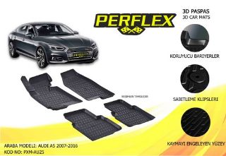 PERFLEX 3D X-MAT HAVUZLU PASPAS ÇEŞİTLERİ SİYAH AUDI A5 2007-2016 3D X-MAT 5 PCS resmi