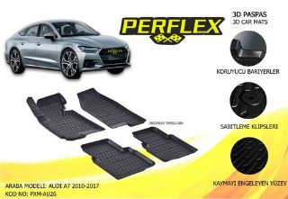 X PASPAS 3D X-MAT HAVUZLU AUDI A7 11 SİYAH resmi