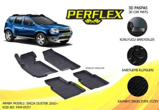 PERFLEX 3D X-MAT HAVUZLU PASPAS ÇEŞİTLERİ BEJ DACİA DUSTER 2010 2010 3D X-MAT 5 PCS resmi