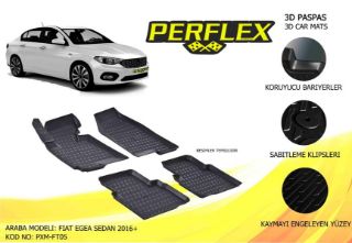 PERFLEX 3D X-MAT HAVUZLU PASPAS ÇEŞİTLERİ BEJ FIAT EGEA SEDAN 2016 3D X-MAT 5 PCS resmi