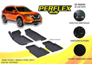 PERFLEX 3D X-MAT HAVUZLU PASPAS ÇEŞİTLERİ BEJ NİSSAN X-TRAİL 2014 3D X-MAT 5 PCS resmi
