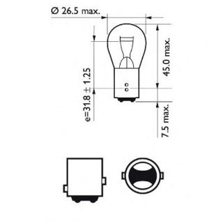 AMPÜL 1016 12V 21 5W TERS YAKIN TIRNAK FOCUS KIRMIZI resmi