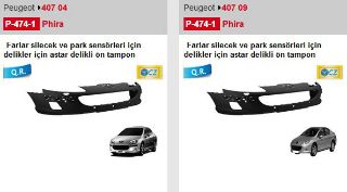 ÖN  TAMPON AST.DEL.FAR İIKAMALI SENS.407 04 -  - > resmi