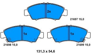 FREN BALATASI ÖN CİVİC 91>95 1.5 CİVİC 96>01 JAZZ 02>08 LOGO 99>02 resmi