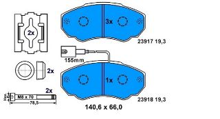 FREN BALATASI ÖN FİŞLİ DUCATO 02> / BOXER 02> / JUMPER 02> 14Q KÜÇÜK TİP resmi