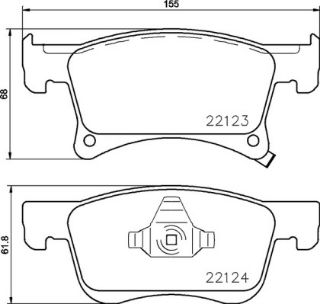 FREN BALATASI ÖN ALBEA 1.3 DOBLO 01> PANDA 03> / CORSA E 14> CORSA D 06> ADAM 13> resmi