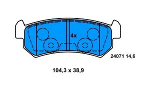 FREN BALATASI ARKA AVEO T250 T255 05> LACETTİ 04> / NUBIRA 03> resmi