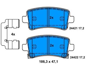 FREN BALATASI ARKA INSIGNIA 08> / MALIBU 12> / 9-5 10>12 resmi