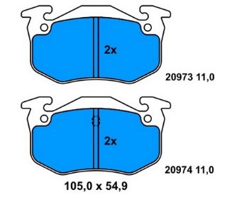 FREN BALATASI ARKA CLİO I 90> CLİO II MEGANE I 95> / 106 II 96> 205 83> 206 98> 309 / ZX 91> SAXO 96> XSARA 97> 11.00MM resmi