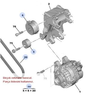 ALTERNATÖR KAYIŞ KİTİ 2.0 HDI 206/306/406 97- resmi