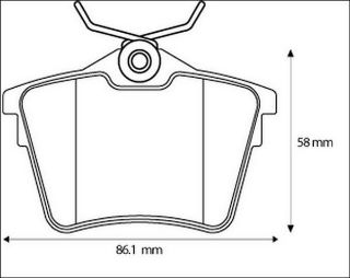 FREN BALATASI ARKA (86mm)  407  C4  04- resmi