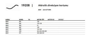 HİDROLİK DIREKSIİON HORTUMU E81 / E82 / E84 / E87 / E88 / E9 resmi
