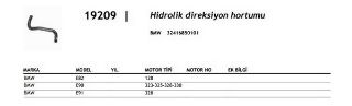 HİDROLİK DIREKSIİON HORTUMU E82 / E90 / E91 resmi