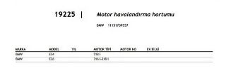 VENTİL HORTUMU ( BMW M 43 E-34/36 ) resmi