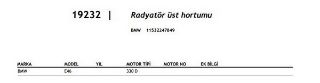 RADYATÖR ÜST HORTUMU E46 330 D resmi