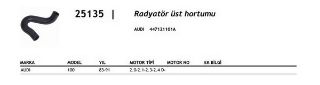 RADYATÖR ÜST HORTUMU AUDI 100 2.0-2.1-2.3-2.4 D-2.5 TDI 83-91 resmi