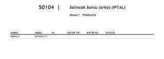 SALİNCAK BURCU (ARKA) RENAULT SAFRANE I resmi