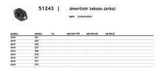 AMORTİSÖR TAKOZU ARKA (ORJINAL) E81 E82 E84 E87 E88 E90 resmi