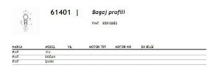 BAGAJ PROFILI FIAT 124 resmi