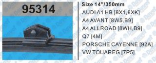 SİLECEK SÜPÜRGESI ARKA 350MM MUZ TİP APARATLI AUDI A1 HB 10- A4 AVANT 15- A4 ALLROAD 16- Q7 15- PORSCHE CAYENNE 10- VW TOUAREG 10- resmi