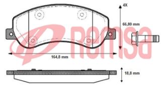 FREN BALATA ÖN VOLKSWAGEN AMAROK 2.0 BITDI 18.80MM 2010- / AMAROK 2.0 TDI 2010- / AMAROK 2.0 TSI 4X4 2010- resmi