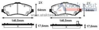FREN BALATA ÖN İKAZLI FIAT FREEMONT (JF) 2.0 MJT 170 HP 2011-/ JEEP WRANGLER III (JK) 3.8İ V6 2007- / CHRYSLER G.VOYAGER 3.3İ 2008-/ DODGE NITRO 2.8 CRD 4X4 2007- resmi