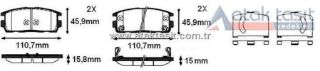 FREN BALATA ARKA İKAZLI CHEVROLET CAPTIVA (C100) 2.0 D 2006-2012 / CAPTIVA (C140) 2.0 D 2012-2014 / OPEL ANTARA 2.0 CDTI A-T 2007- resmi