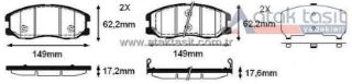 FREN BALATA ÖN İKAZLI CHEVROLET CAPTIVA (C100) 2.0 D 2006-2012 / CAPTIVA (C140) 2.0 D 2012-2014 / OPEL ANTARA 2.0 CDTI A-T 2007- resmi