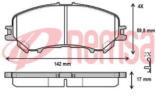 FREN BALATA İKAZLI ÖN NİSSAN QASHQAI (J11) 1.5 DCI 17.5MM 2014-/ QASHQAI (J11) 1.2 2014- / QASHQAI (J11) 1.6 DCI 2014-/ RENAULT KADJAR 1.5 DCI 2015-/ TALISMAN 1.5 DCI 2015- resmi