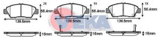 FREN BALATA ÖN İKAZLI TEL DELIKLI 16.00MM HONDA JAZZ III (GE) 1.4İ 2008-2012 / JAZZ IV (GK) 1.3 2016- resmi