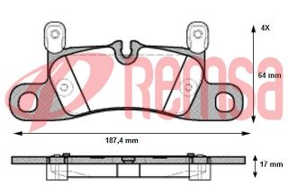 FREN BALATA ARKA PORSCHE CAYENNE 3.0 D 17.00MM 2010-/ CAYENNE 3.6İ 2010-/ VW TOUAREG 3.0 TDI 2010-/ VW TOUAREG 3.0 TSI 2010- resmi