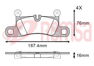 FREN BALATA ARKA PORSCHE CARRERA 911 (991) 3.4 16.00 MM 2011- resmi