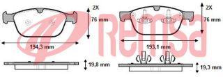 FREN BALATA ÖN VOLVO XC60 D3 19.30-19.80MM 2008- / XC60 2.4 D 2008- / XC60 D5 4WD 2008- / XC60 T6 4WD 2008- / XC60 2.0 T 2008- resmi