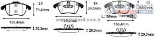 FREN BALATA ÖN FISLI VW GOLF V 1.4 TSI 2003-2009/ JETTA IV 1.6 TDI 2011-/ SCIROCCO 1.4 TSI 2008-/ CADDY III 2.0 TDI 2004-2015/ LEON 1.4 TSI 2005-2012/ YETI 1.2 TSI 2009-/ SUPERB 1.9 TDI 2002-2010 resmi