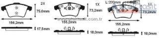 FREN BALATA ÖN FISLI VOLKSWAGEN TRANSPORTER V 1.9 TDI 2003-2011 / TRANSPORTER V 2.5 TDI 2003-2011 / TRANSPORTER VI 2.0 TDI 2009- / TRANSPORTER VI 2.0 TDI BITDI 2009- resmi