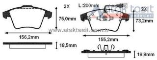 FREN BALATA ÖN FISLI VOLKSWAGEN TRANSPORTER V 1.9 TDI 2003-2011 / TRANSPORTER V 2.5 TDI 2003-2011 / TRANSPORTER VI 2.0 TDI 2009- / TRANSPORTER VI 2.0 TDI BITDI 2009- resmi