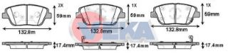 FREN BALATA ÖN İKAZLI KİA RİO III 1.25 CVVT 2011-2014/ RİO III 1.4 CVVT 2011-2014/ KİA OPTIMA 1.7 CRDI 2012-/ HYUNDAİ SONATA V 2.0 CRDI 2005-2010/ 2.0 VVTI 2005-2010 resmi