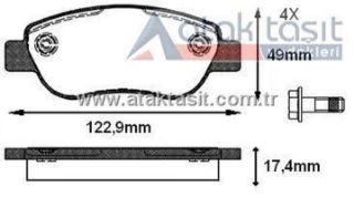 FREN BALATA ÖN 17.4MM FIAT ALBEA 1.2 2003-2005 / FIAT PALİO 1.2 2003-2005 resmi